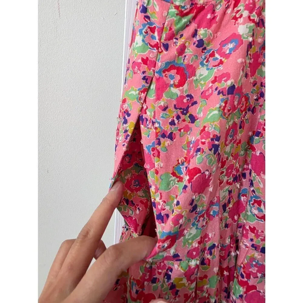 CROSBY BY MOLLIE BURCH Eloise Tie Midi Dress - Pink M $286